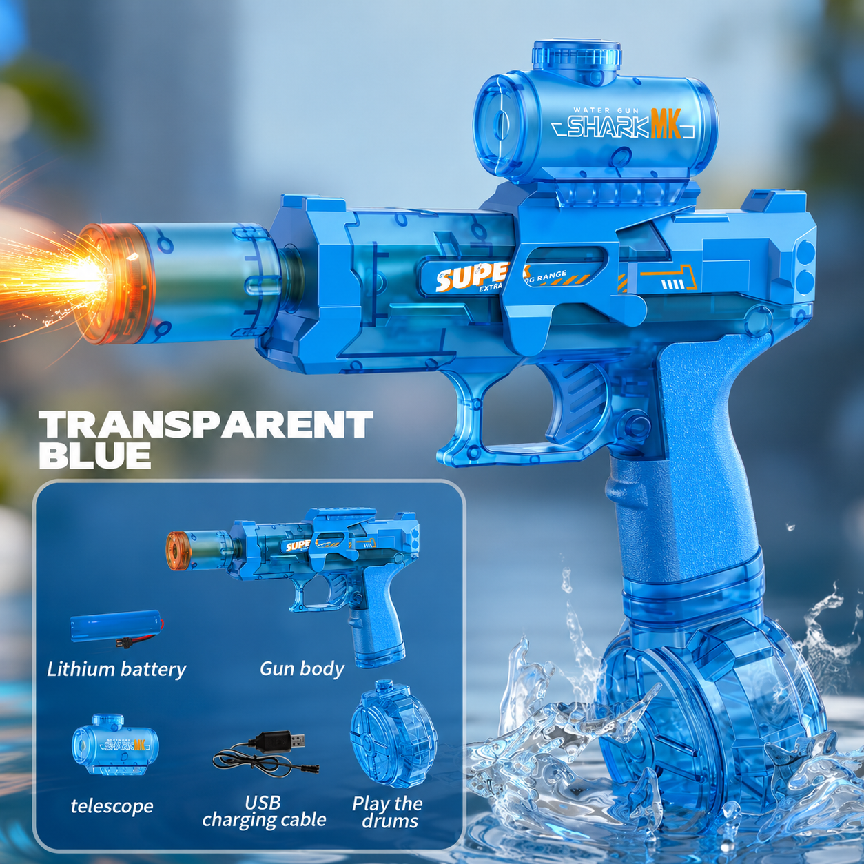 SplashMagz™ Electric Water Gun – Auto-Soaking Blaster for Kids & Adults
